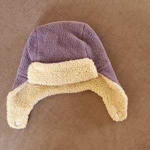 Zutano Furry Fleece Trapper Hat, Denim Navy w/ Cream Lining, Size 12 months